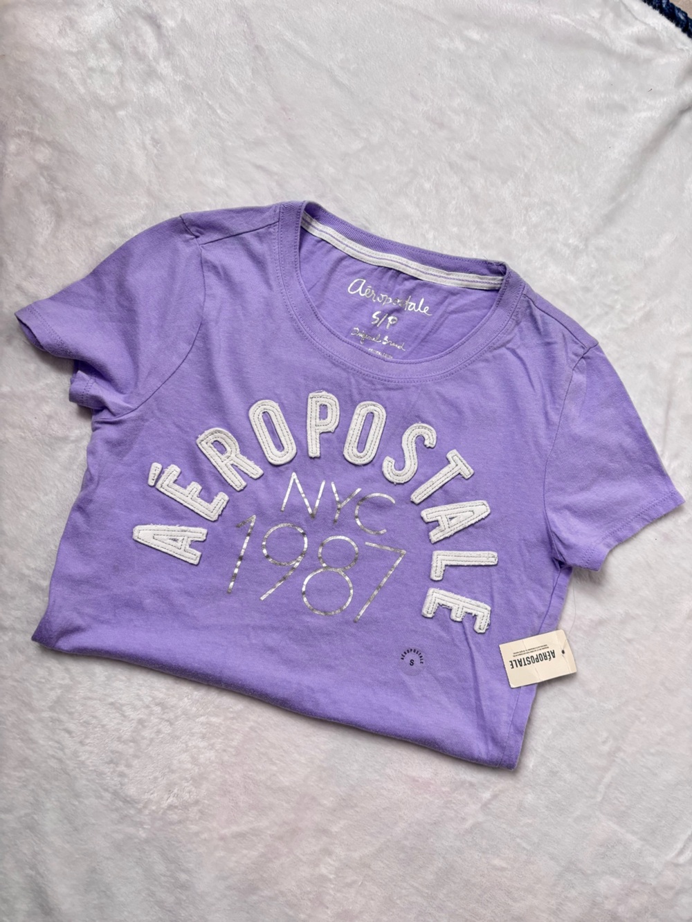 Aeropostale Lavender Graphic Short Sleeve Tee